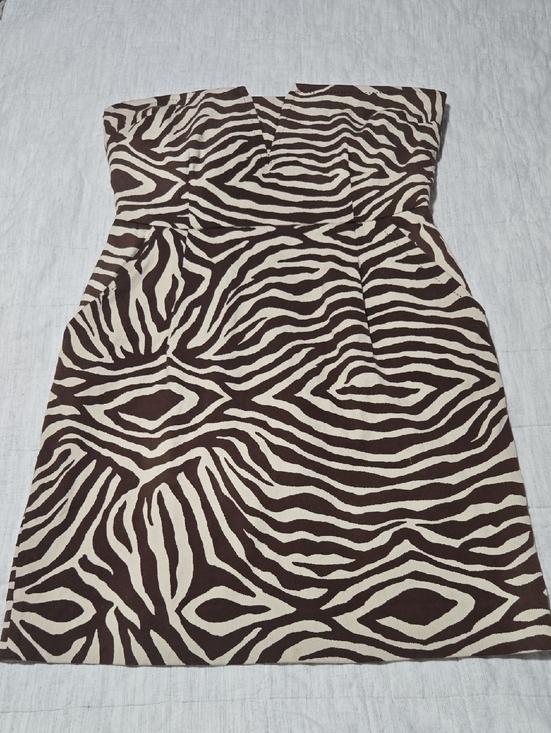 kate spade Dresses & Skirts - kate spade Strapless Zebra-Print Dress in Brown and Cream